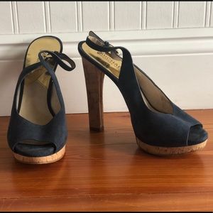 Michael Kors cork open toe high heels